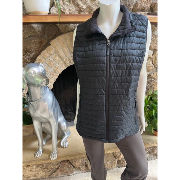 Duluth Trading Full Zip Puffer Vest Black Women's Size XL - Picture 1 of 6